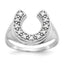 14k White Gold 1/5 carat AAA Diamond Mens Horseshoe Ring