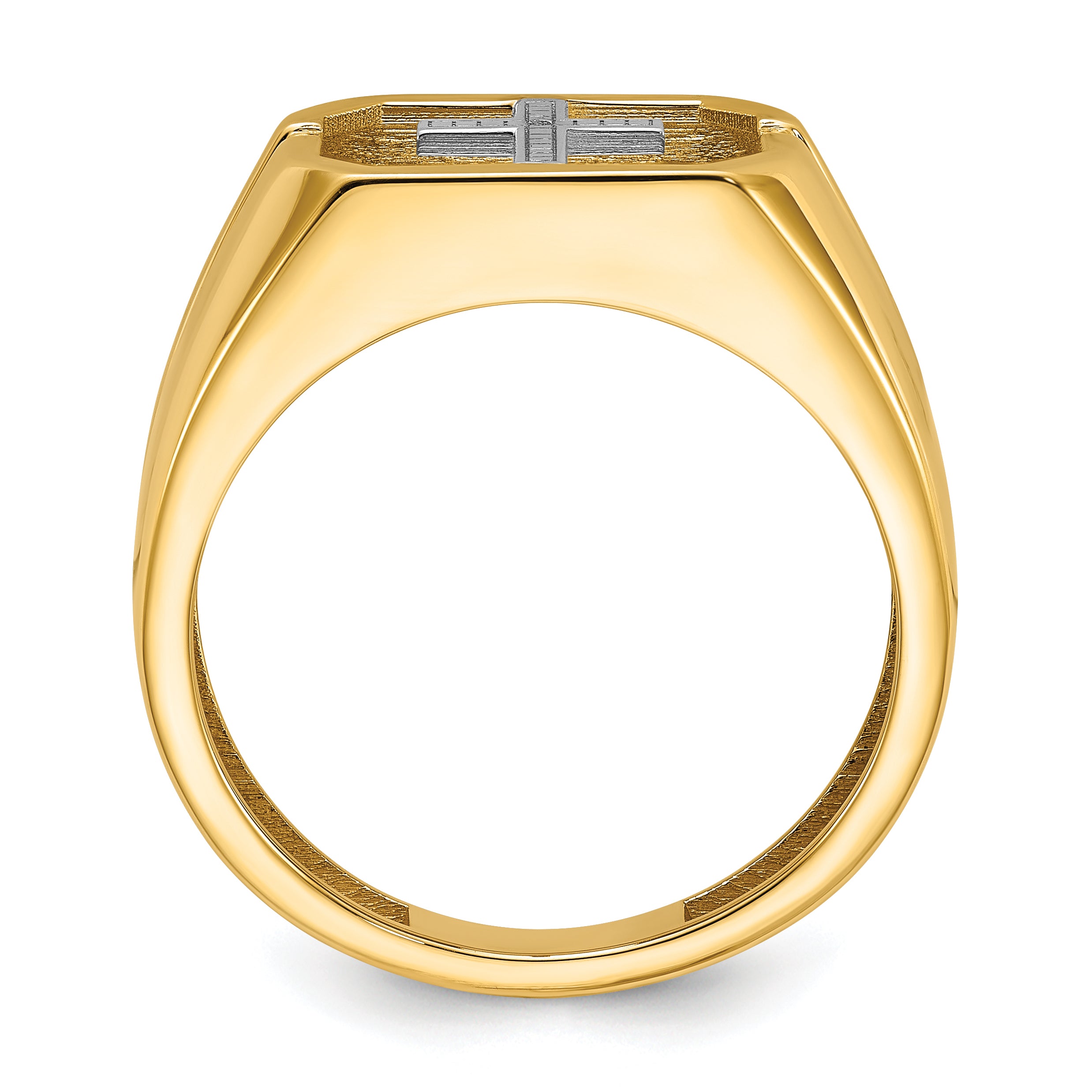 14k Men's Cross Ring Mounting (No Stone Included) Secondary image