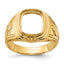 14k Men's Polished and Textured Masonic Ring Mounting (No Stone Included)