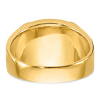 14k Mens Polished and Textured with Black Enamel and Imitation Blue Spinel Masonic Ring