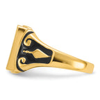 14k Mens Polished and Textured (No Enamel) Masonic Ring