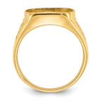 14k Men's Polished and Textured Masonic Ring Mounting (No Stone Included)
