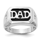 14k White Gold Rectangle Onyx and AAA Diamond Mens DAD Ring