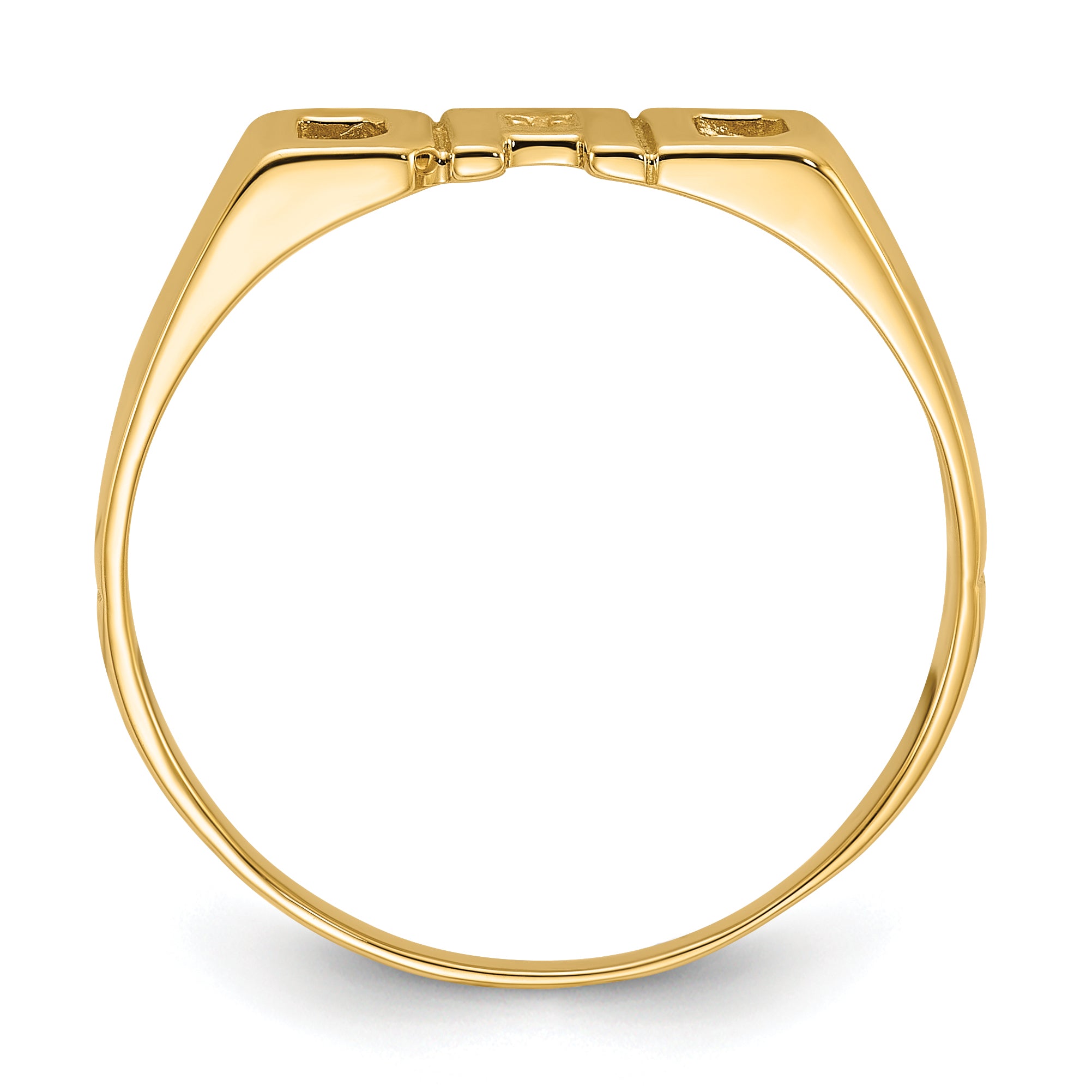 14k Squared Top Hollowed Out D Diamond DAD Ring Mounting (No Stone Included) Secondary image