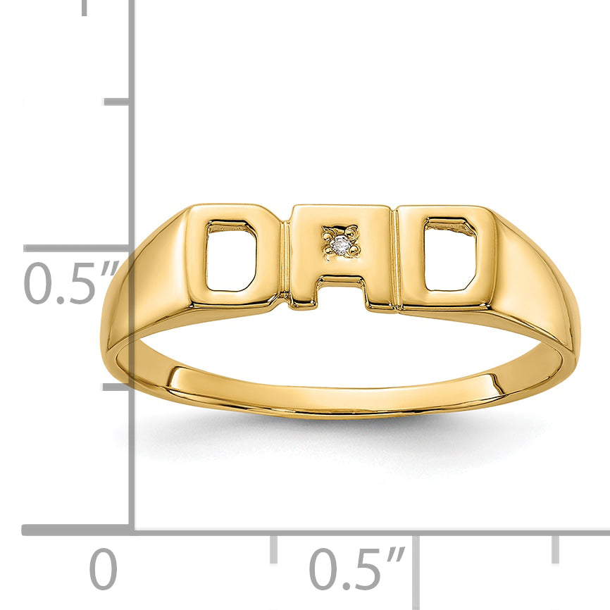 14k AA Diamond Mens DAD Ring