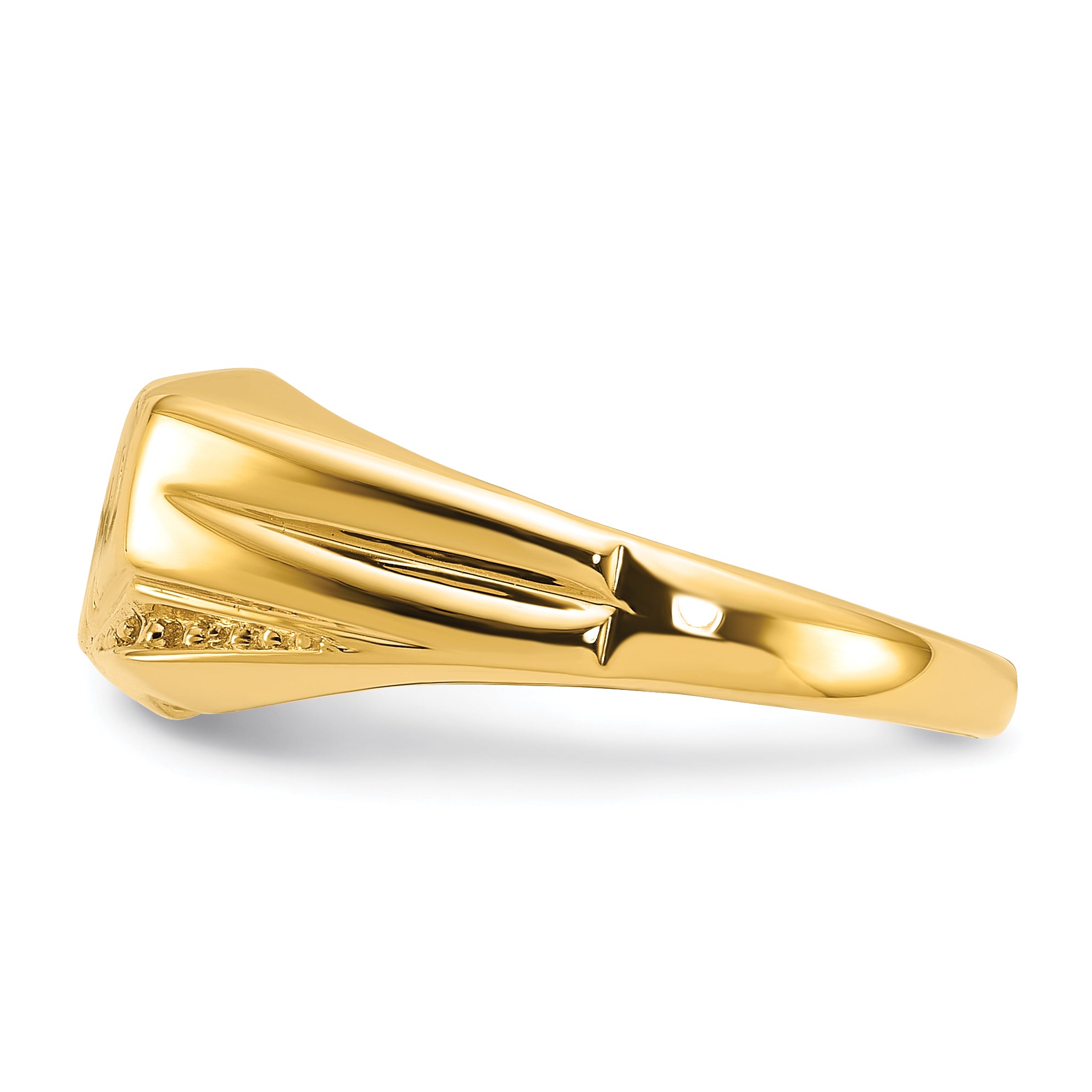 14k Polished Etched Edges Diamond DAD Ring Mounting (No Stone Included)