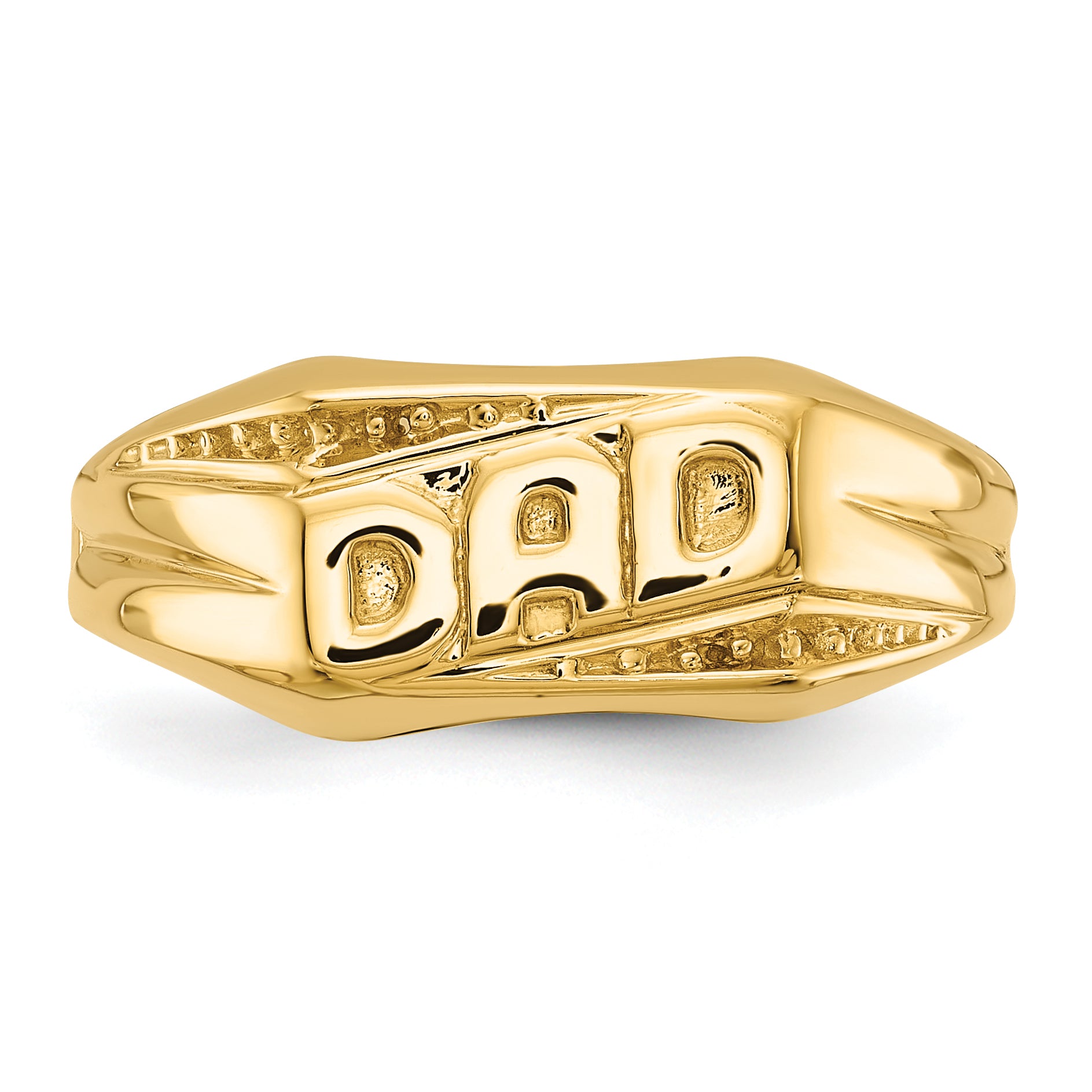 14k Polished Etched Edges Diamond DAD Ring Mounting (No Stone Included)