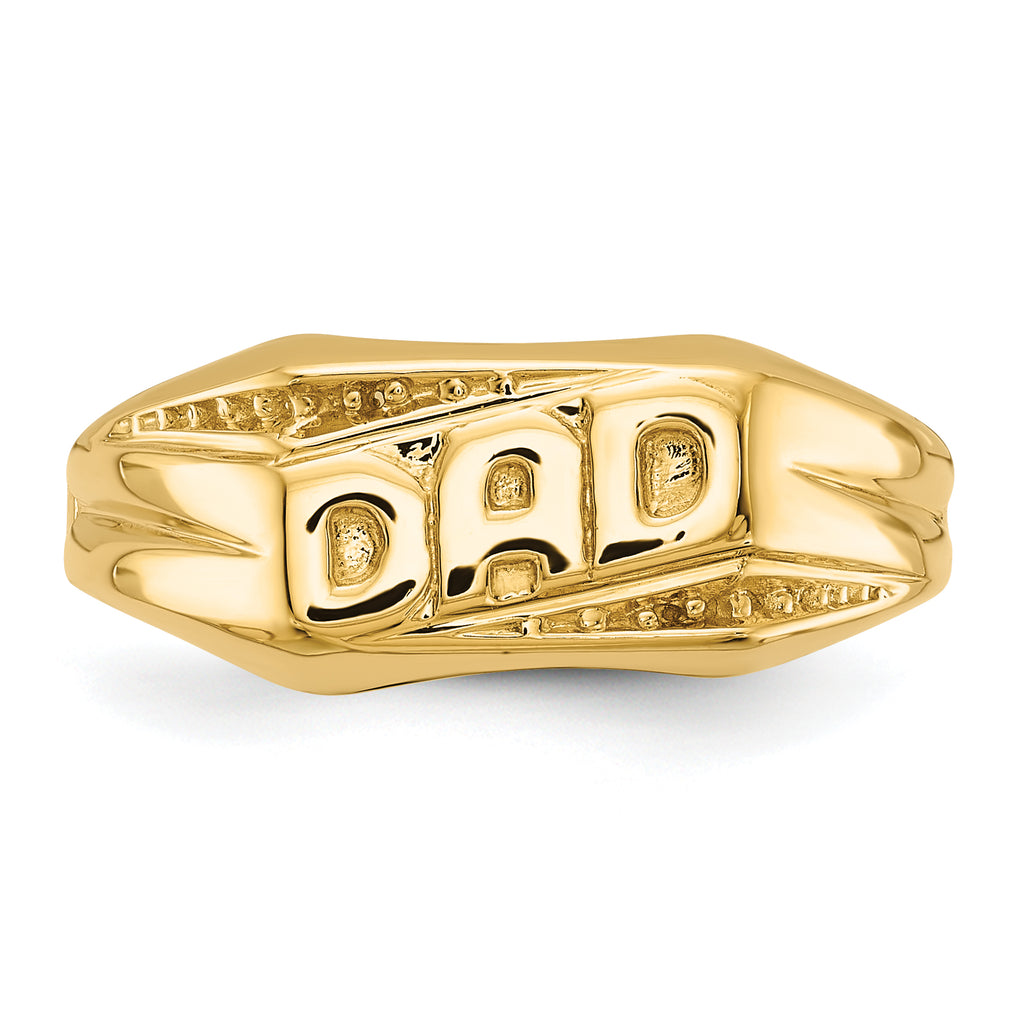 14k Polished Etched Edges Diamond DAD Ring Mounting (No Stone Included)