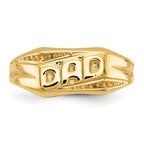 14k Polished Etched Edges Diamond DAD Ring Mounting (No Stone Included)