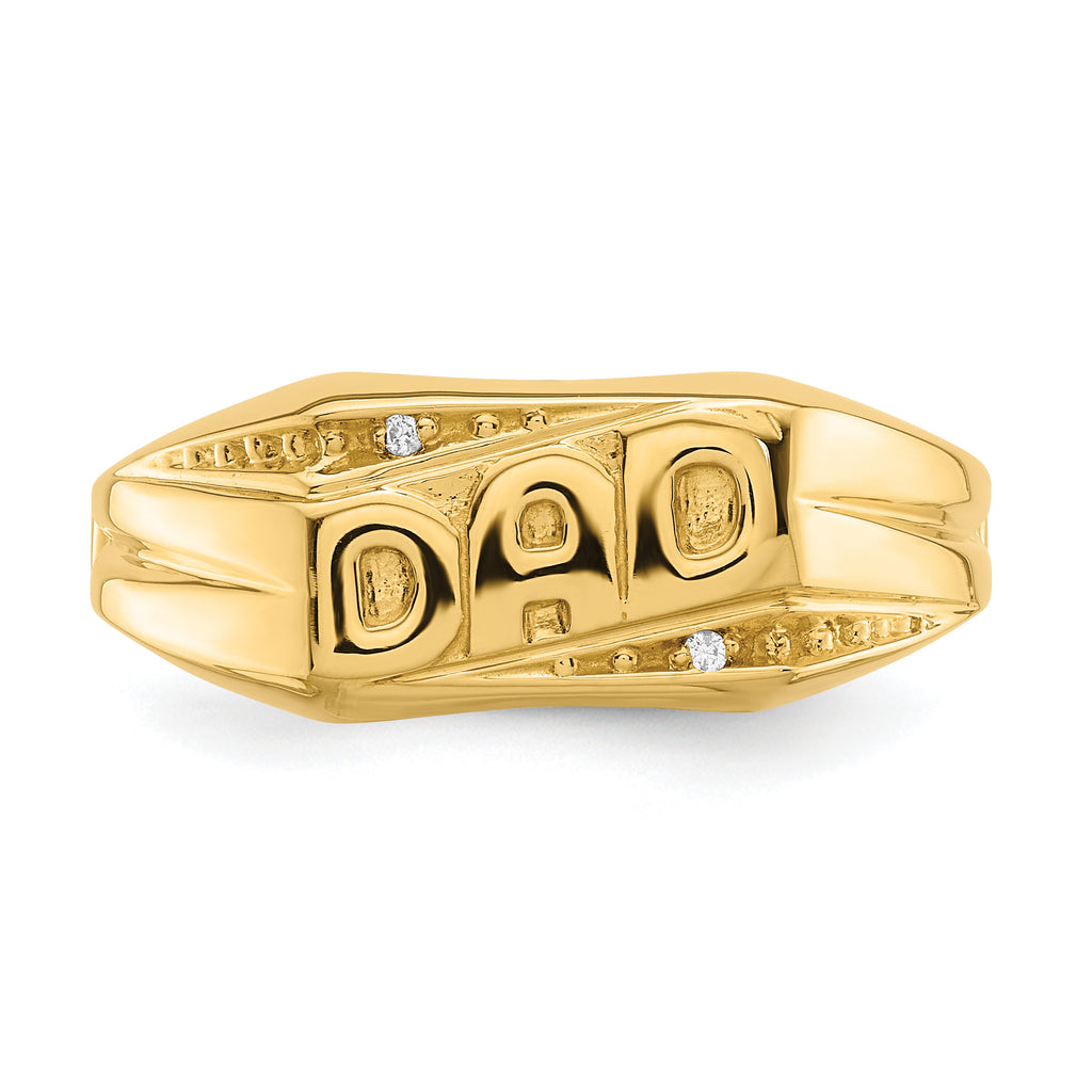 14k AAA Diamond Mens DAD Ring