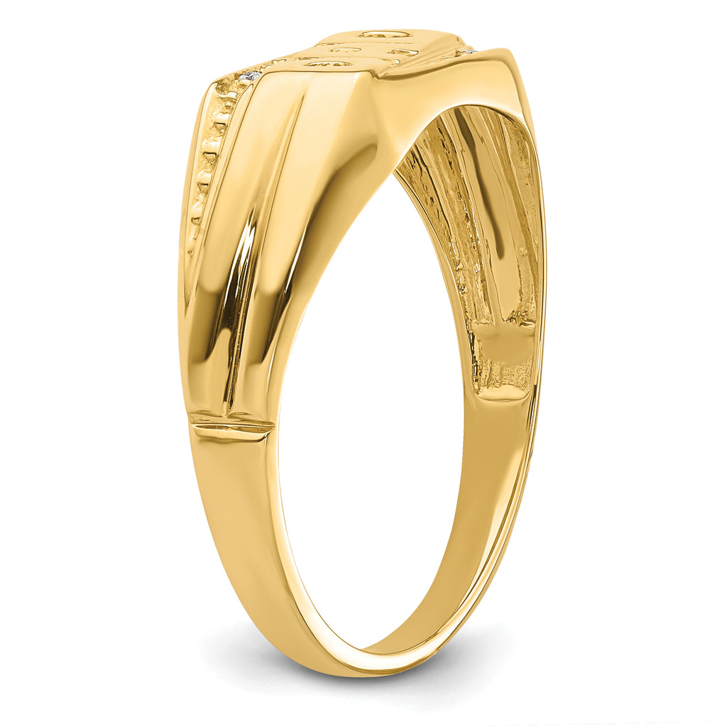 14k AA Diamond Mens DAD Ring
