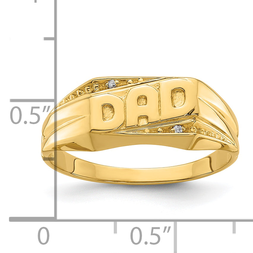 14k VS Diamond Mens DAD Ring