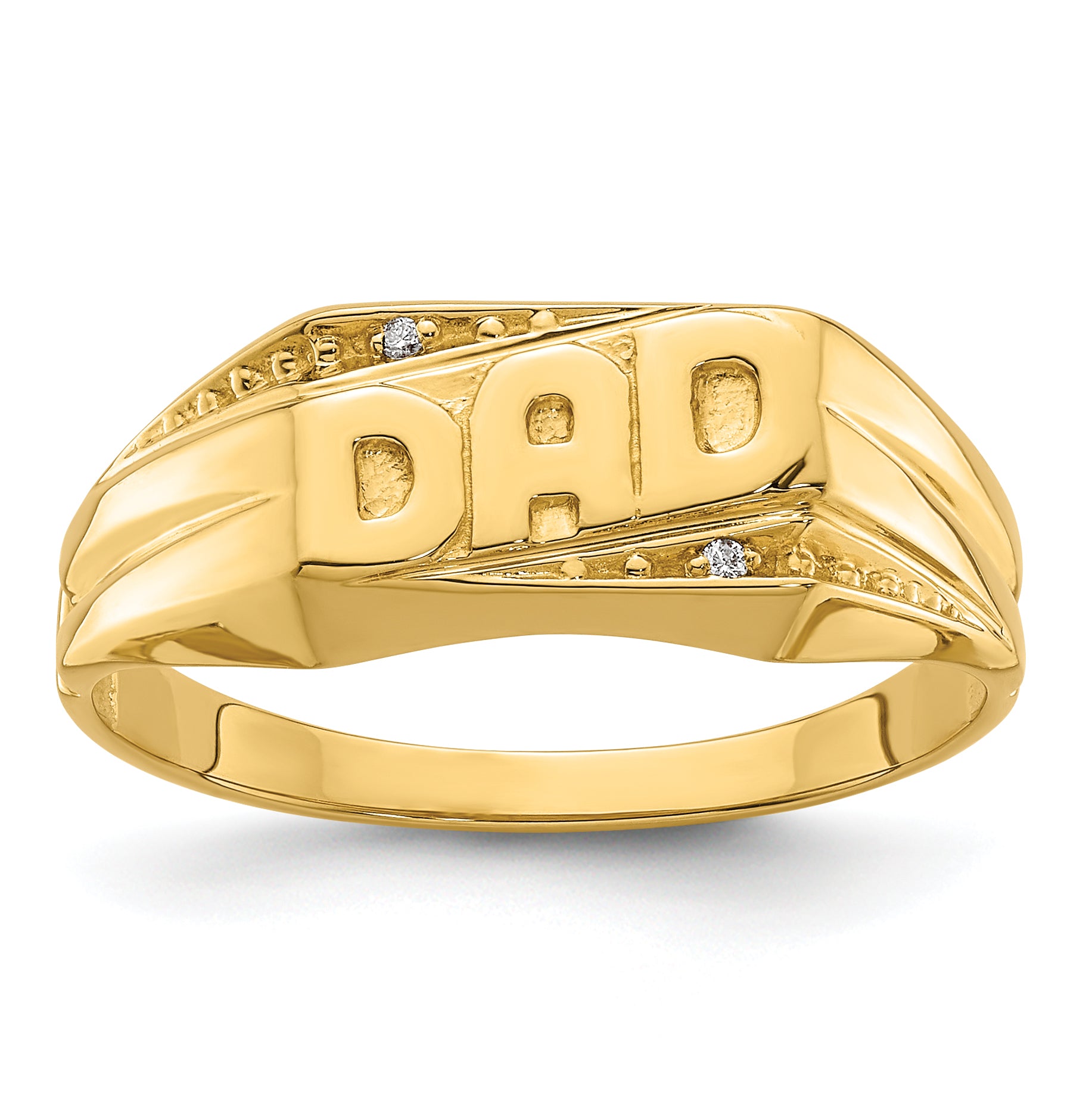 14k AAA Diamond Mens DAD Ring Main image