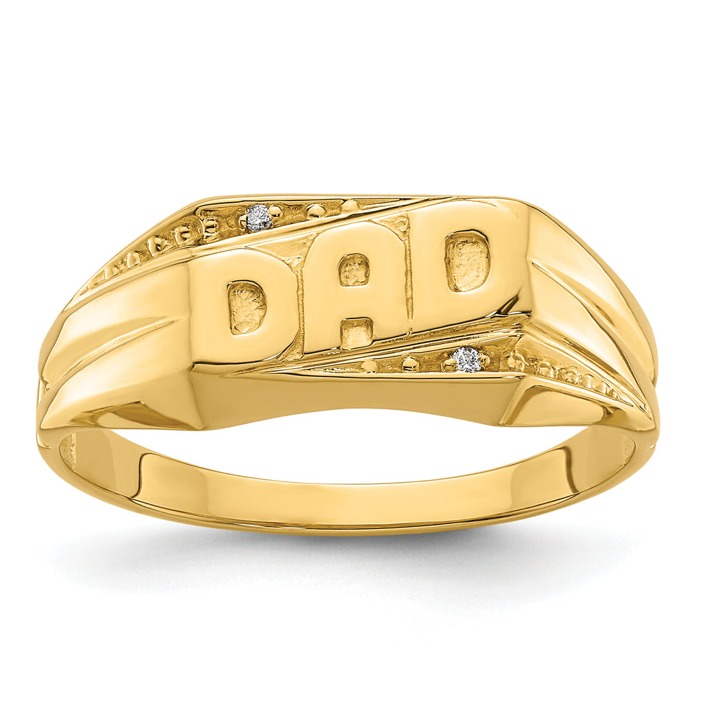 14k AAA Diamond Mens DAD Ring