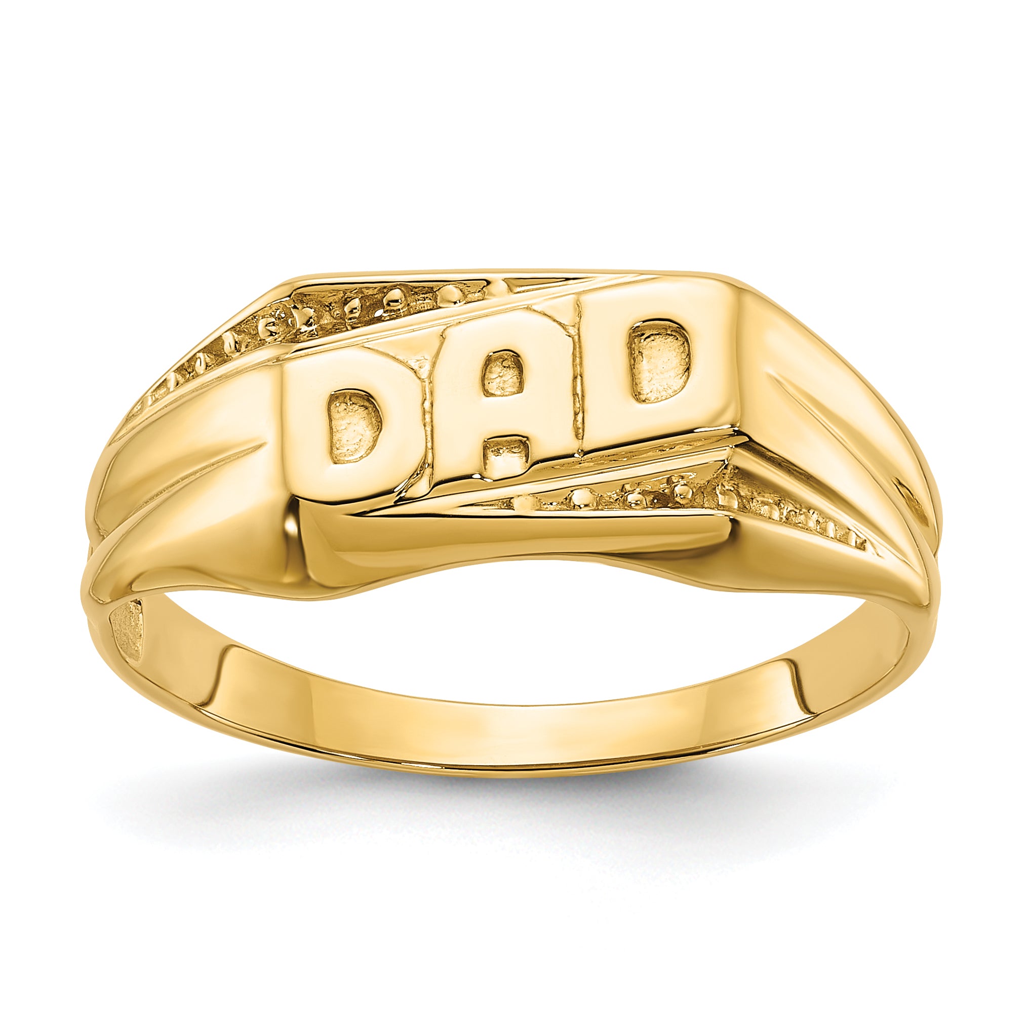 14k Polished Etched Edges Diamond DAD Ring Mounting (No Stone Included)