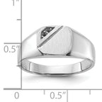 14k White Gold 10.0x9.0mm Open Back Diamond Signet Ring Mounting (No Stone Included)