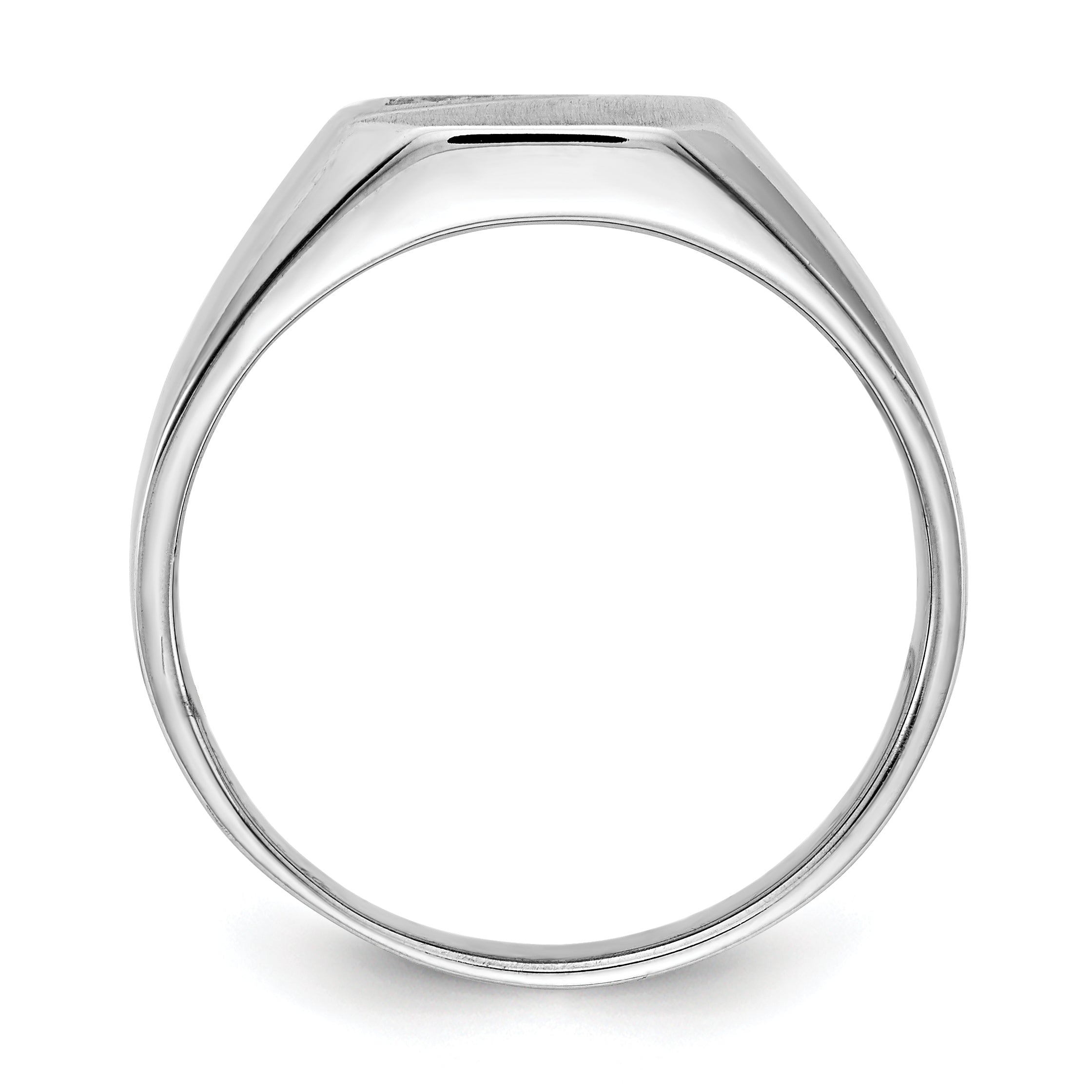 14k White Gold 10.0x9.0mm Open Back AA Diamond Signet Ring
