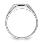 14k White Gold 10.0x9.0mm Open Back AA Diamond Signet Ring