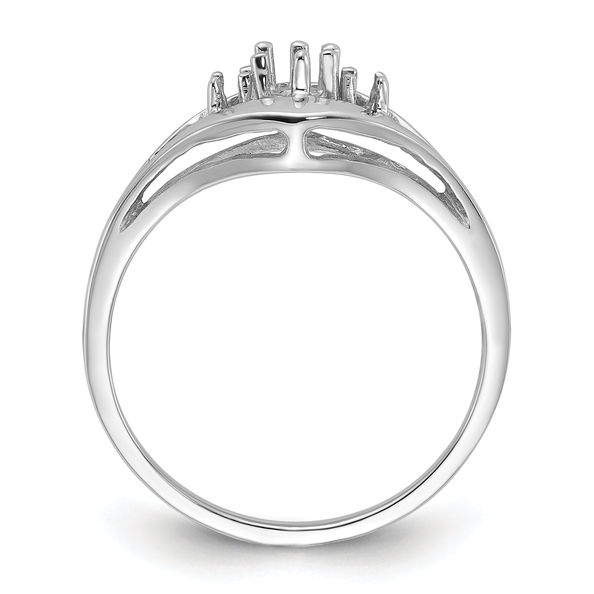 14k White Gold .14ct. Diamond Ring Mounting (No Stone Included)