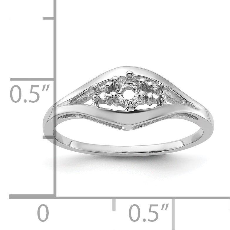 14k White Gold .14ct. Diamond Ring Mounting (No Stone Included)