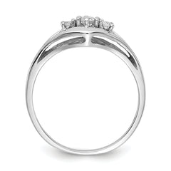 14k White Gold Polished AA Diamond ring