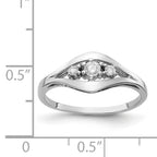 14k White Gold Polished AA Diamond ring