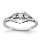14k White Gold Polished AA Diamond ring