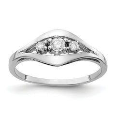 14k White Gold Polished AA Diamond ring