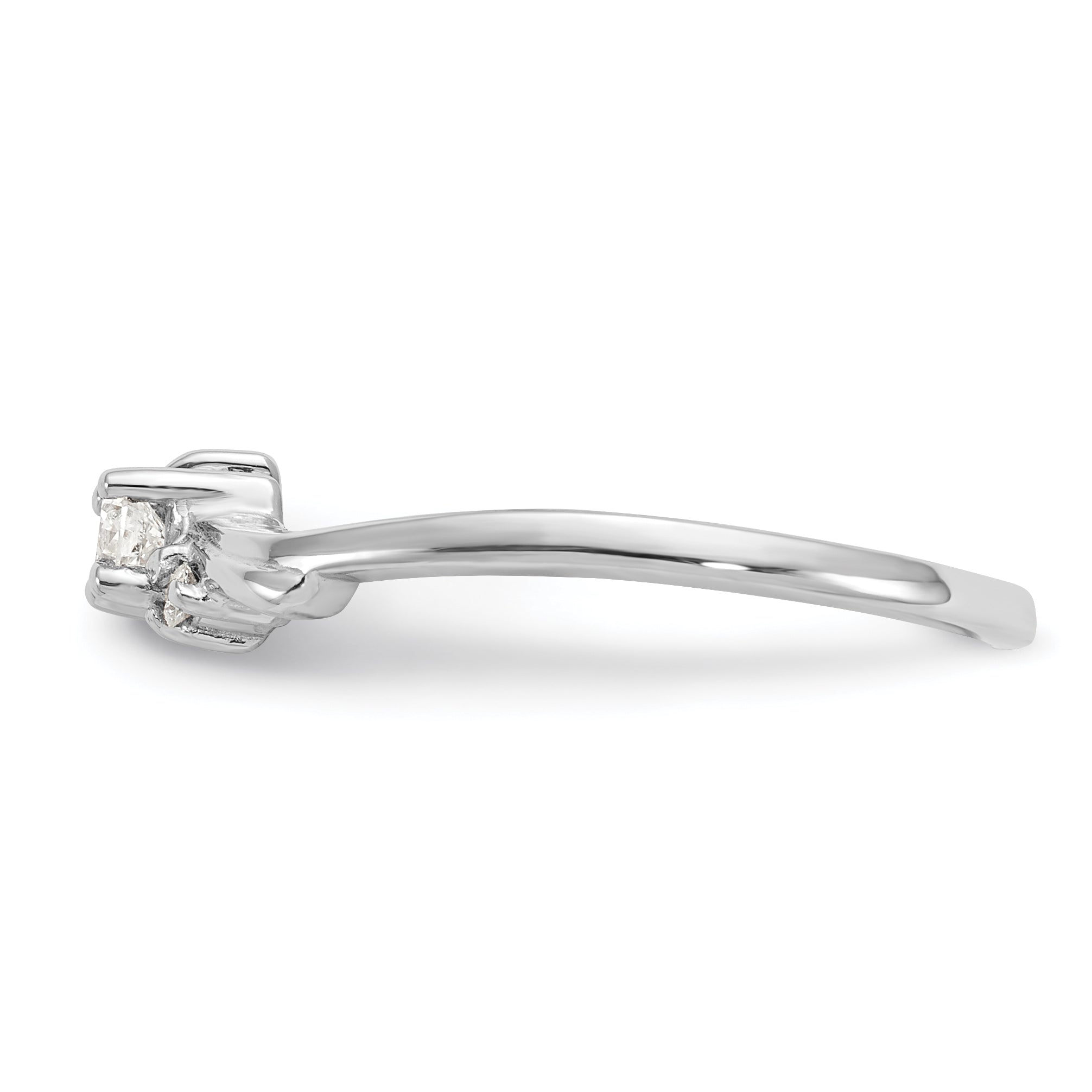14k White Gold Polished AA Diamond ring