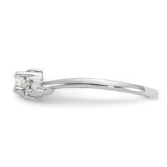 14k White Gold Polished AA Diamond ring