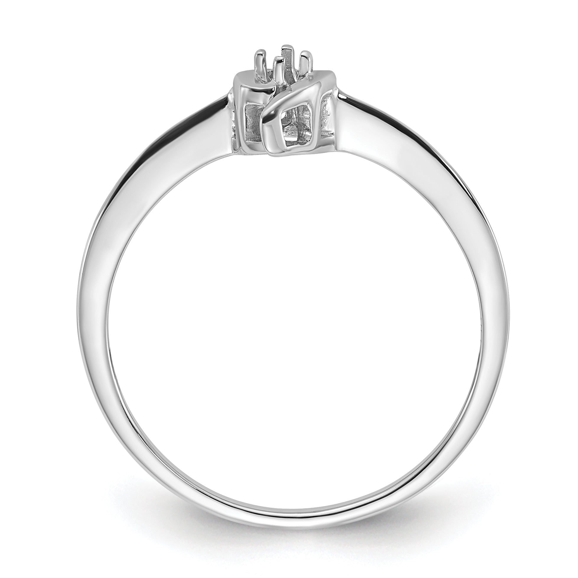 14k White Gold Ring Mounting (No Stone Included)
