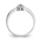 14k White Gold Polished AA Diamond Ring