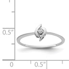 14k White Gold Polished AA Diamond Ring