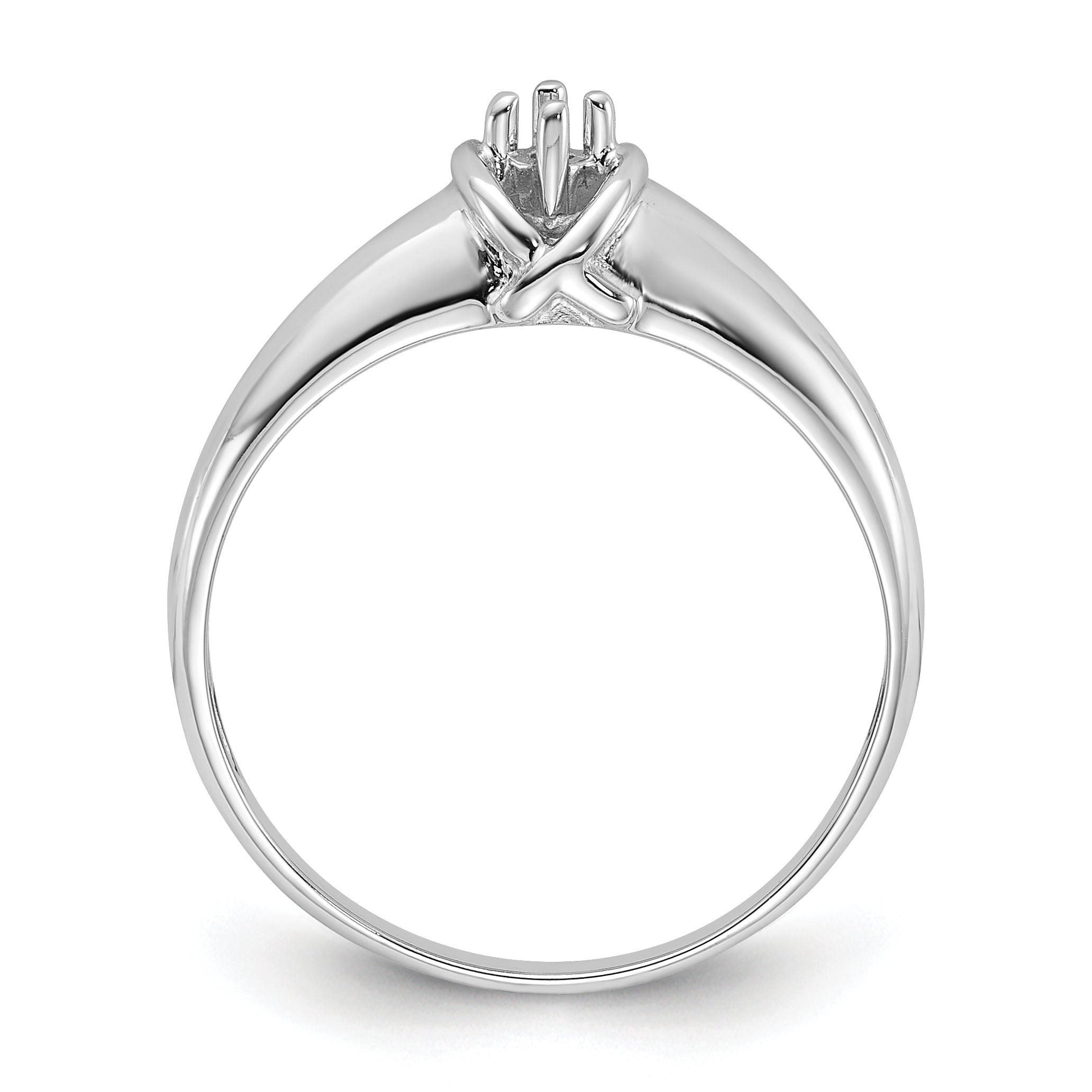 14k White Gold Polished .03ct. Diamond Ring Mounting (No Stone Included)