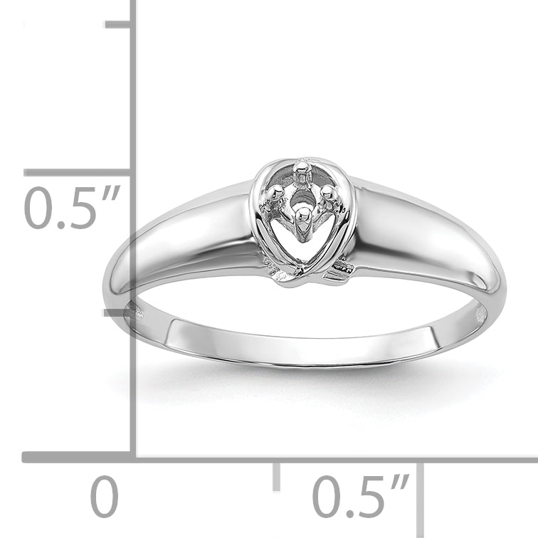 14k White Gold Polished .03ct. Diamond Ring Mounting (No Stone Included)