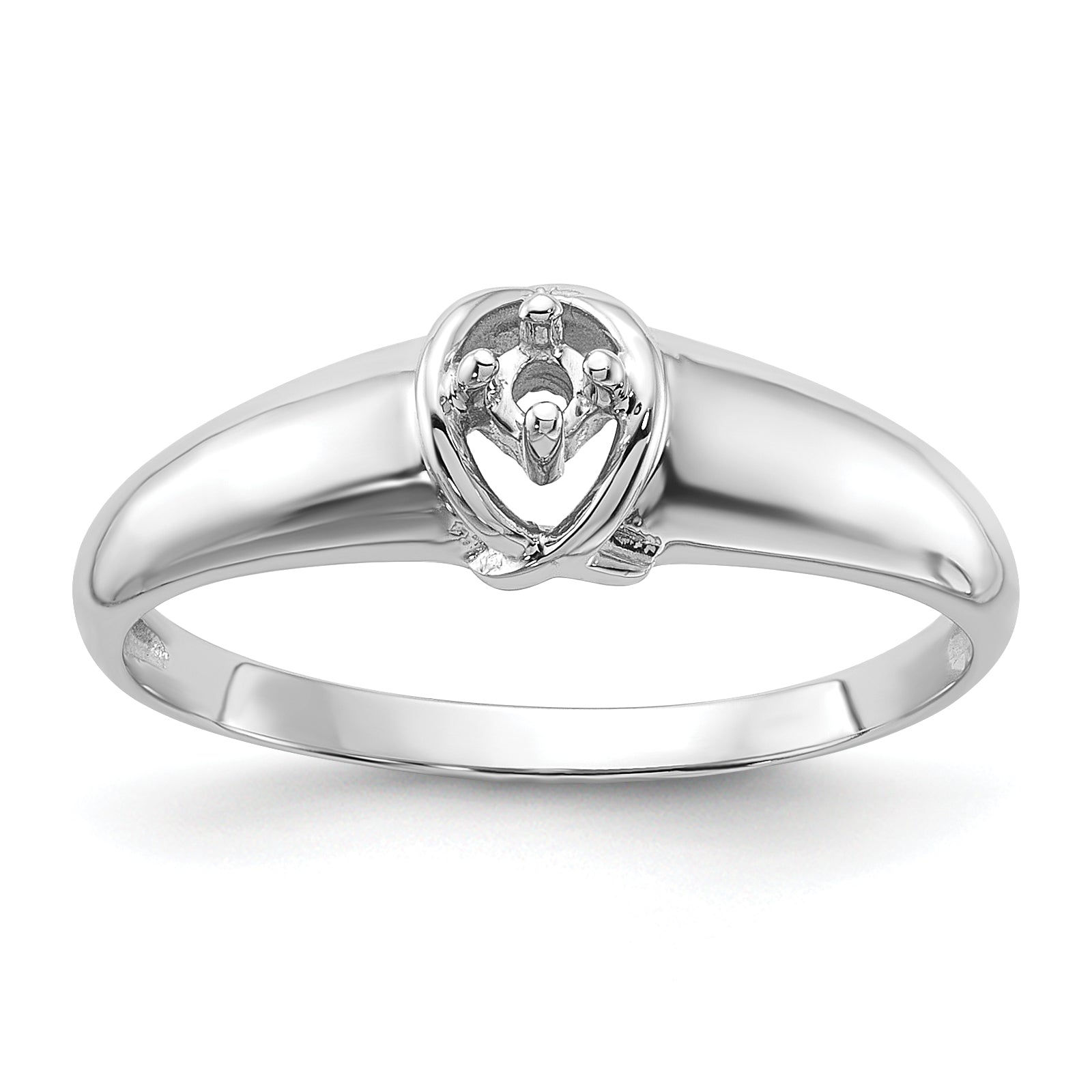 14k White Gold Polished .03ct. Diamond Ring Mounting (No Stone Included) Main image