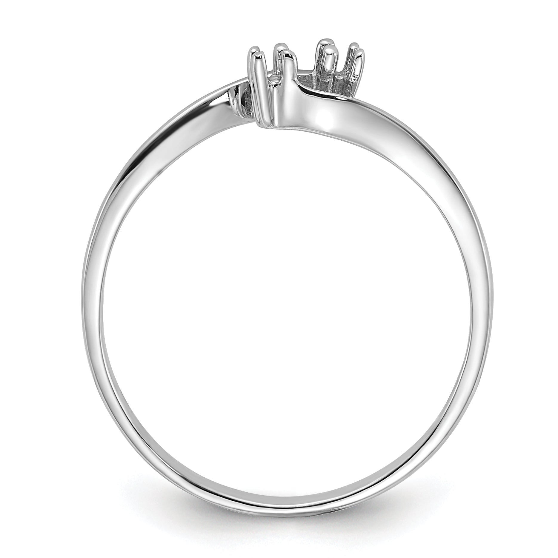 14k White Gold Polished .03ct. Diamond Ring Mounting (No Stone Included) Secondary image