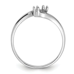 14k White Gold Polished .03ct. Diamond Ring Mounting (No Stone Included)