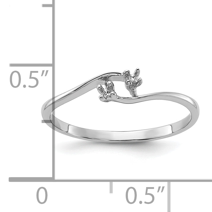 14k White Gold Polished .03ct. Diamond Ring Mounting (No Stone Included)