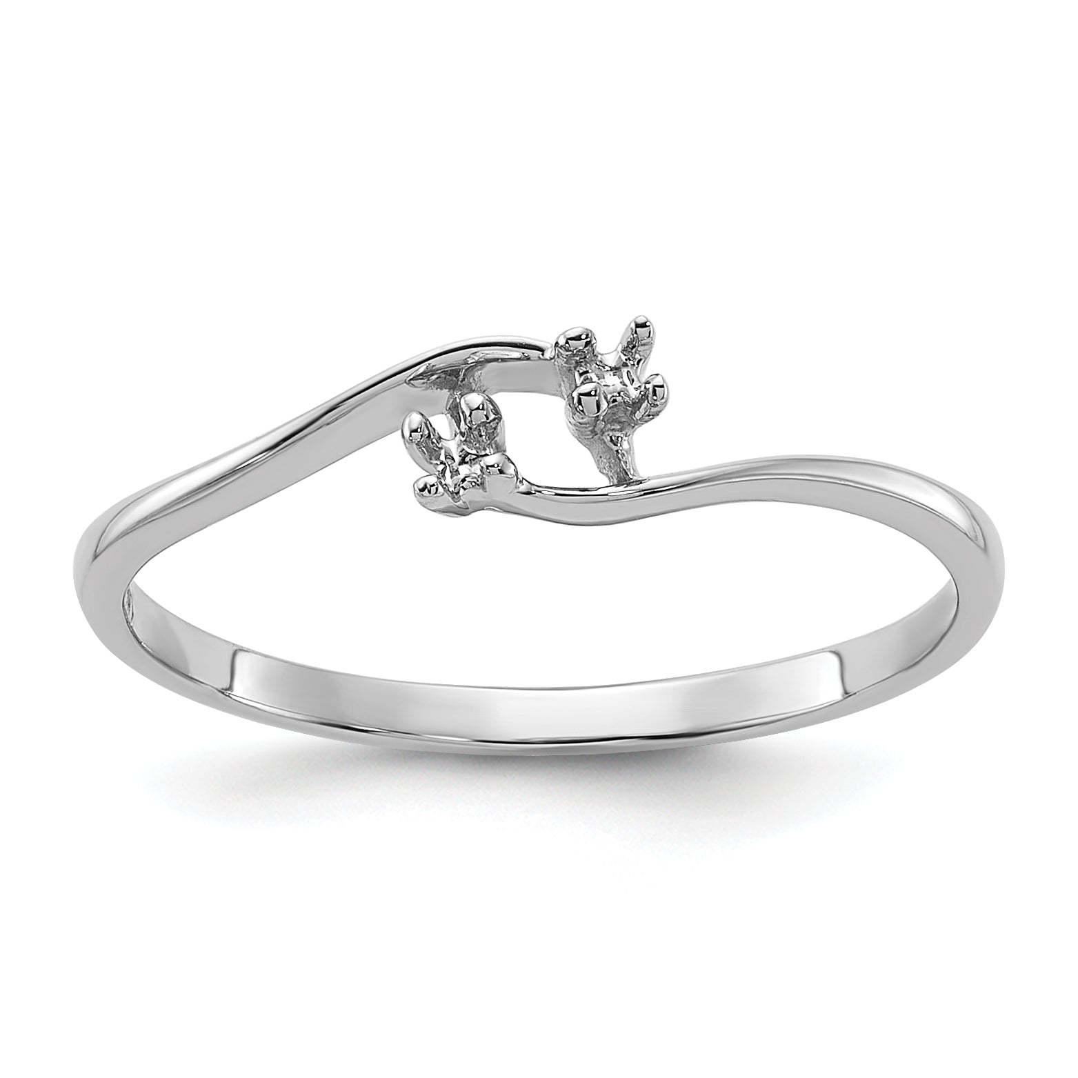 14k White Gold Polished .03ct. Diamond Ring Mounting (No Stone Included) Main image