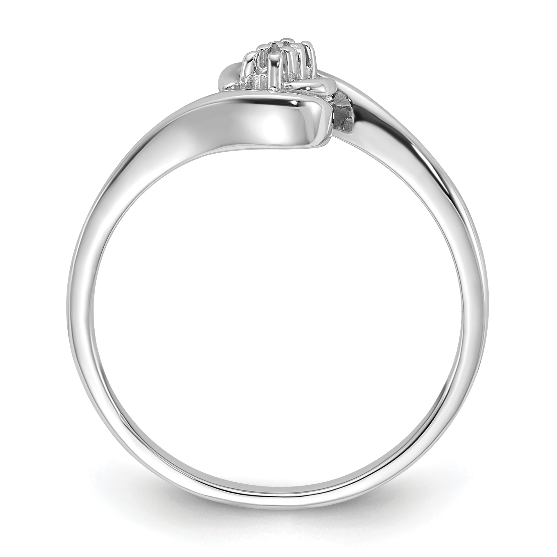 14k White Gold Polished Diamond Ring Mounting (No Stone Included)