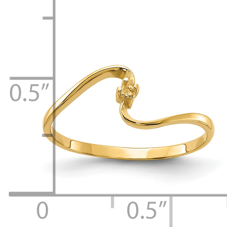 14k Polished .01ct. Diamond Ring Mounting (No Stone Included)