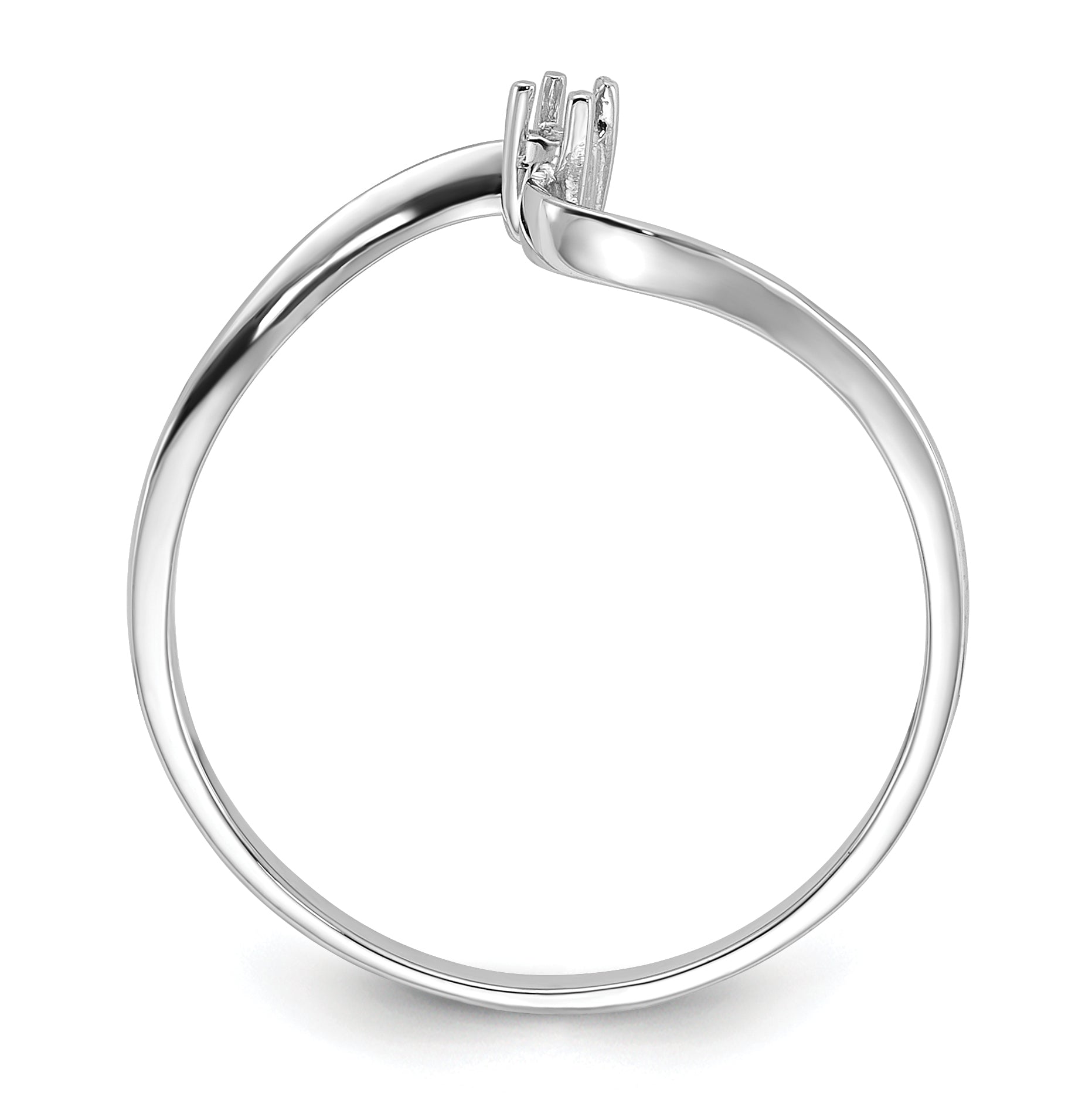 14k White Gold Polished .01ct. Diamond Ring Mounting (No Stone Included) Secondary image