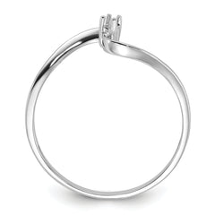 14k White Gold Polished .01ct. Diamond Ring Mounting (No Stone Included)