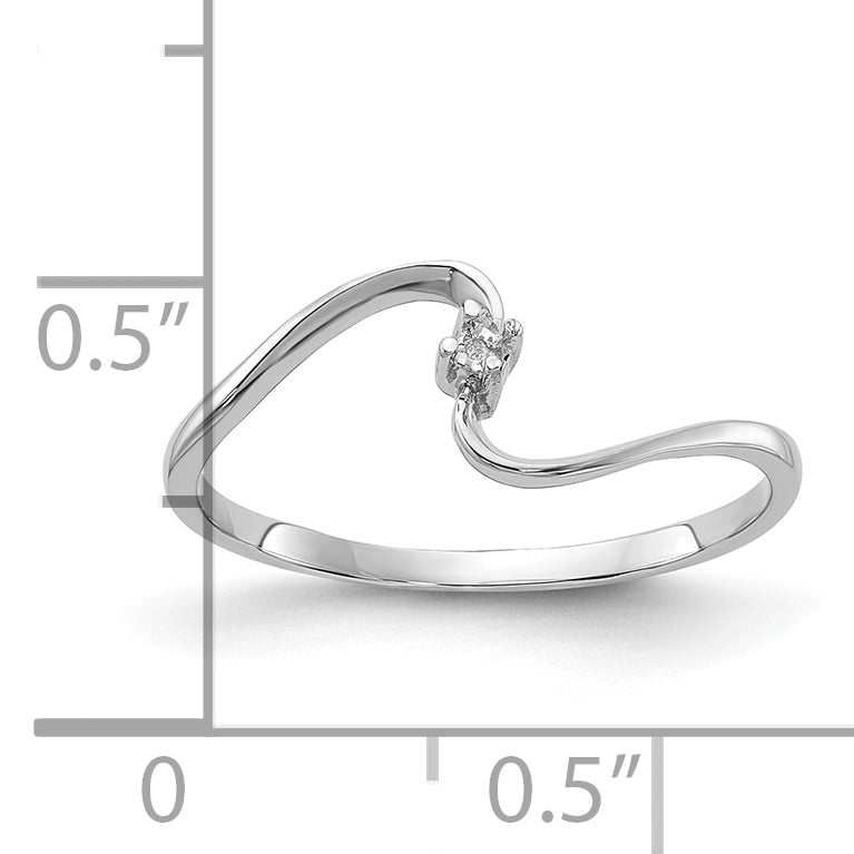 14k White Gold Polished .01ct. Diamond Ring Mounting (No Stone Included)