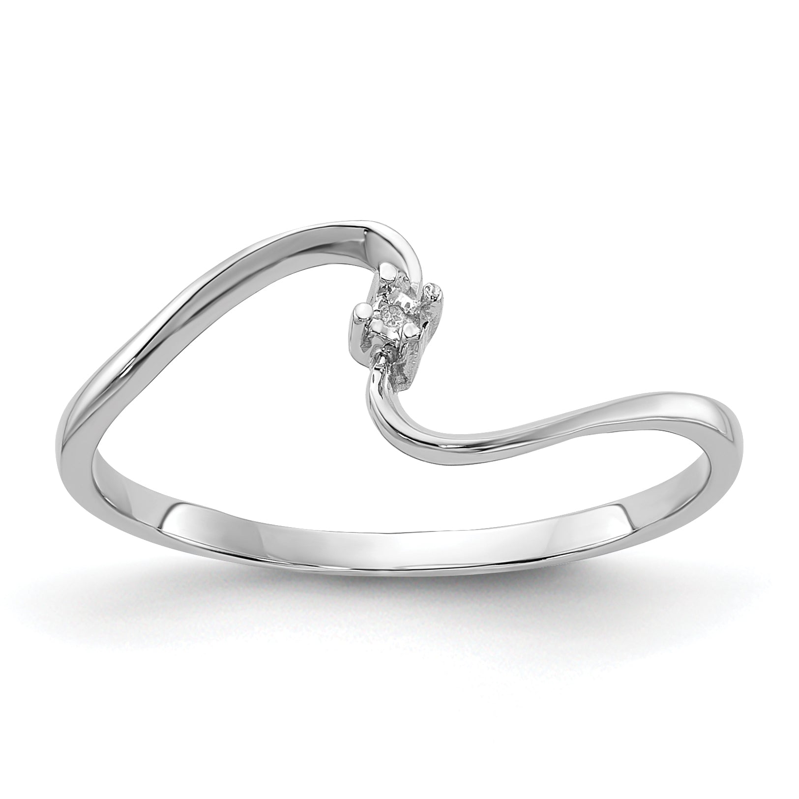 14k White Gold Polished .01ct. Diamond Ring Mounting (No Stone Included) Main image