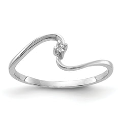 14k White Gold Polished .01ct. Diamond Ring Mounting (No Stone Included)
