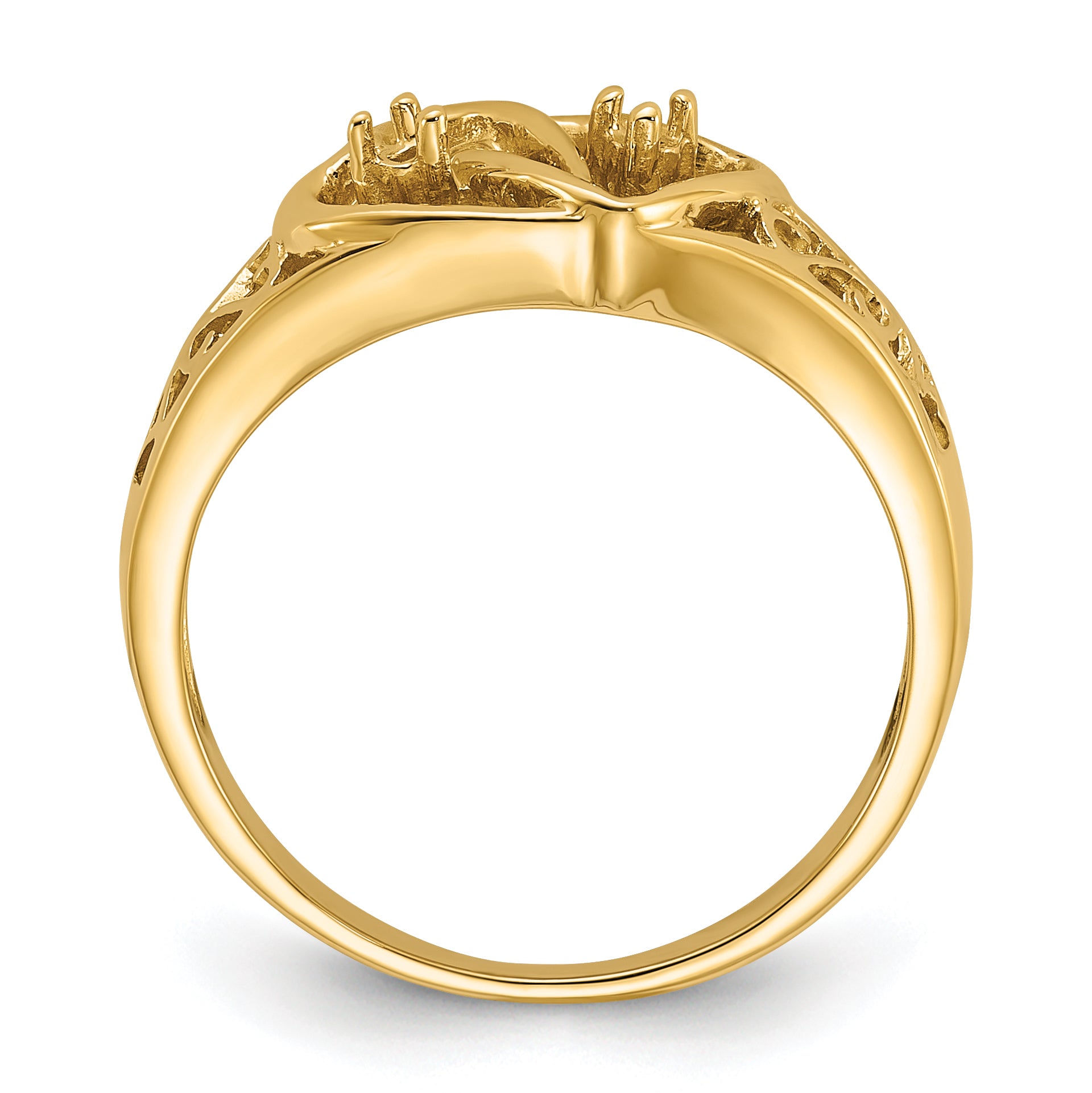 14k Polished .05ct. Diamond Heart Ring Mounting (No Stone Included)