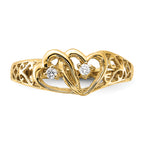 14k AA Diamond heart ring
