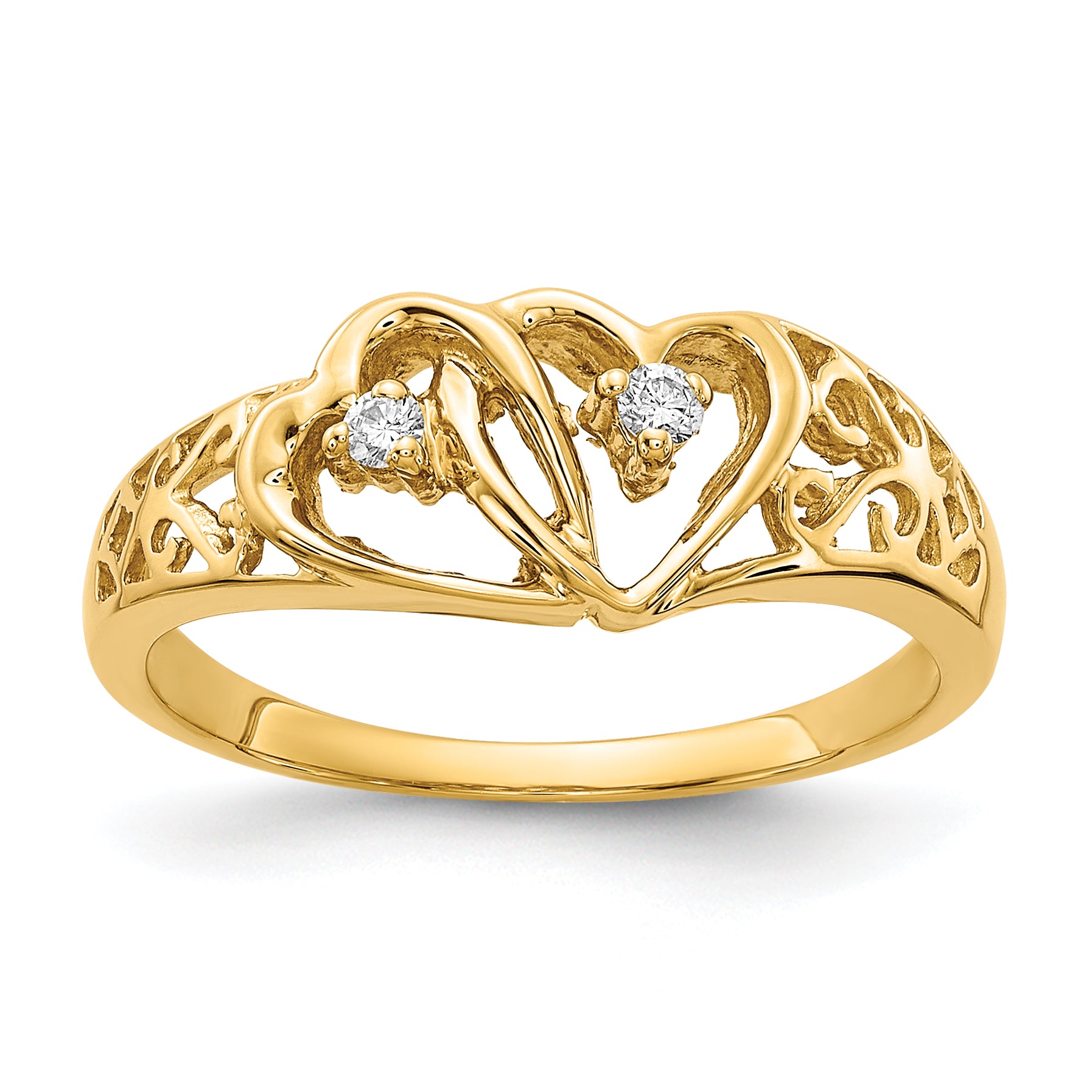 14k AA Diamond heart ring Main image